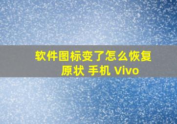 软件图标变了怎么恢复原状 手机 Vivo